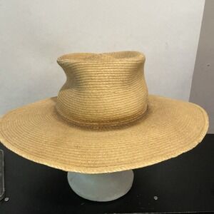 SunBody Hats Palm Leaf Natural Brim Cowboy Western Hat 7 5/8 (61) DIRTY